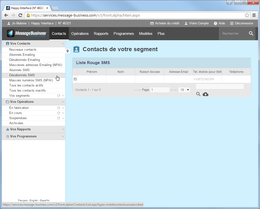 Disposez d'une gestion automatisée de vos contacts SMS invalides et désabonnés Disposez d'une gestion automatisée de vos contacts SMS invalides et désabonnés