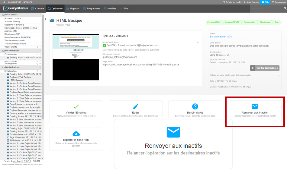 relancer les inactifs