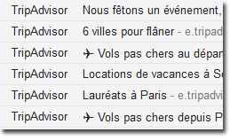 Trip Advisor Objet Email