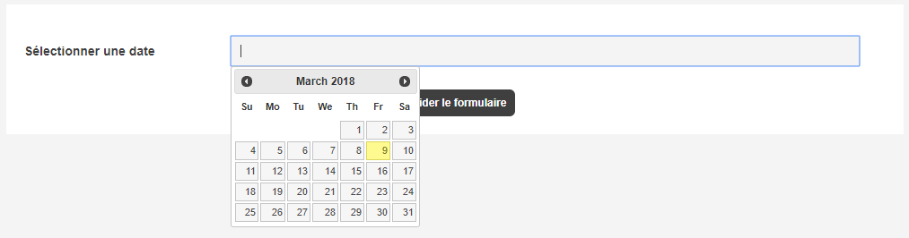 date picker