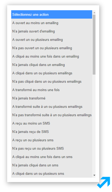 Capture d'écran de l'application Message Business représentant divers types de comportements