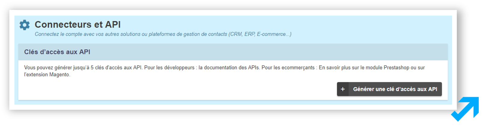 API et connexion CRM Message Business