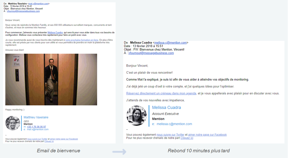 Cycle drip emailing par Mention