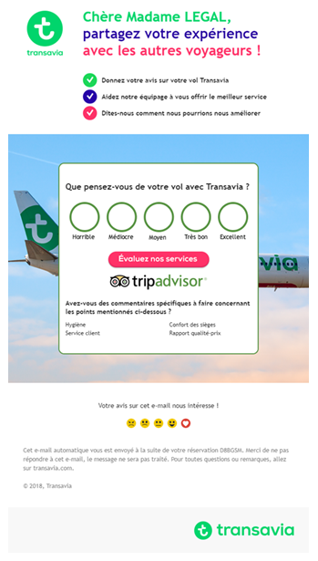 Demande de prescription via TripAdvisor transport aérien - Transavia